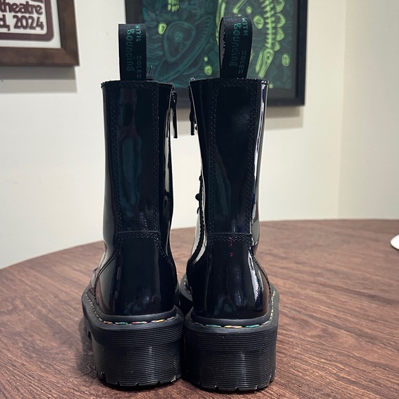 Dr. Martens Jadon Hi Rainbow Holographic Patent Platform Boots - RARE - Picture 16 of 16